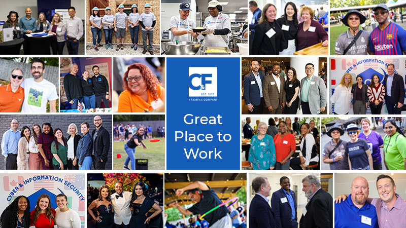 Collage graphic with C&F logo and Great Place to Work